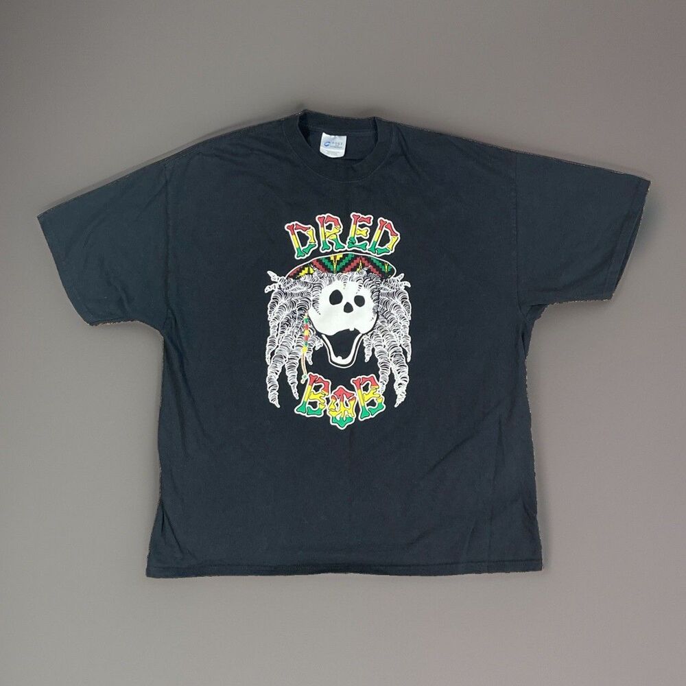 Dred Bob Rasta Hippie Dread Skull Marley Black Shirt Size XL